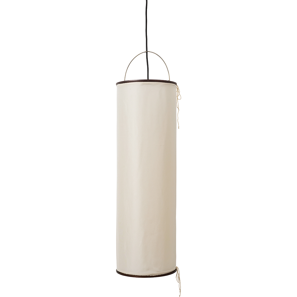 10151166_FRT_Lantern Pendant_Black Semi Matt_Natural Silk
